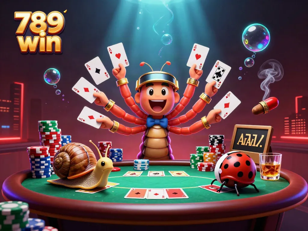 Experience the vibrant excitement of 789 win with imaginative characters and dynamic poker elements.