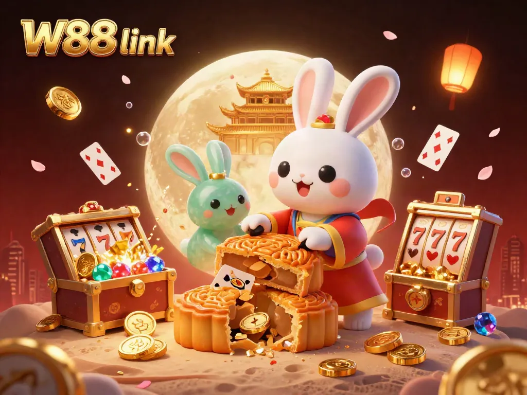 Experience thrilling gameplay with the W88 link featuring a whimsical moon rabbit scene.
