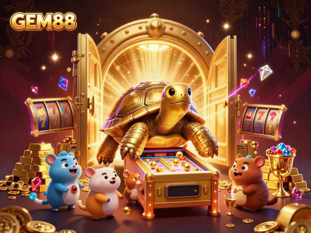 Play exciting games at GEM88's vibrant casino featuring thrilling jackpots and captivating gold treasures.