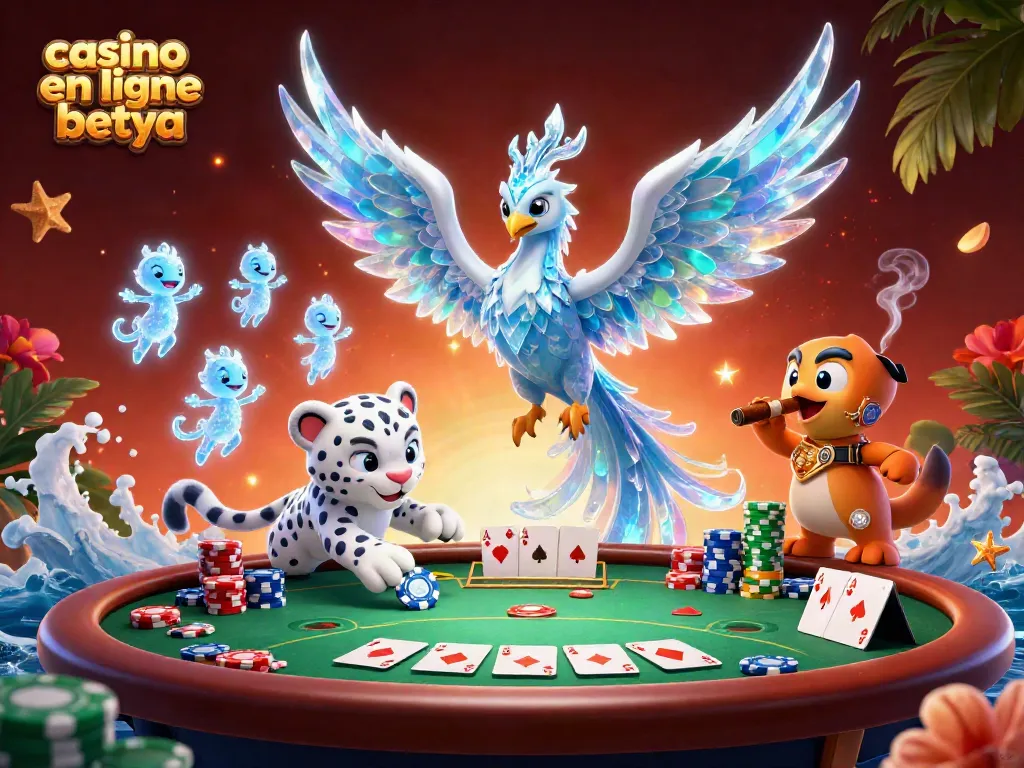Engage in thrilling games at casino en ligne betya with cartoon characters and vibrant casino elements.